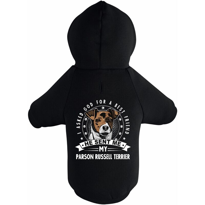 

BedDog® Sudadera con capucha para PARSON RUSSELL TERRIER, Hoodie para perro, Ropa, Sweat, orificio para la correa:negro, L - negro