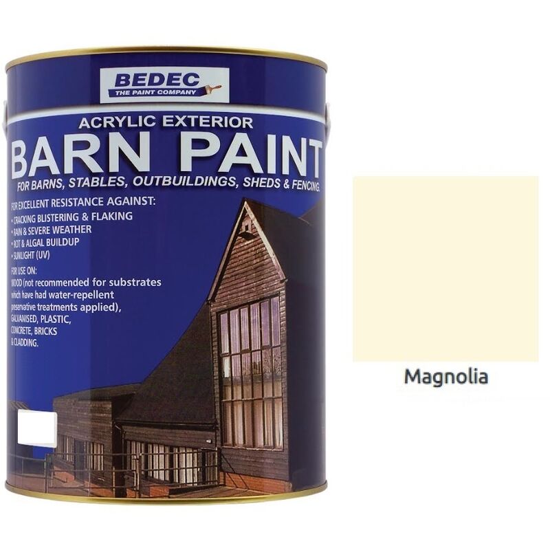 Bedec - Barn Paint - Semi-Gloss - Magnolia - 2.5L - Magnolia