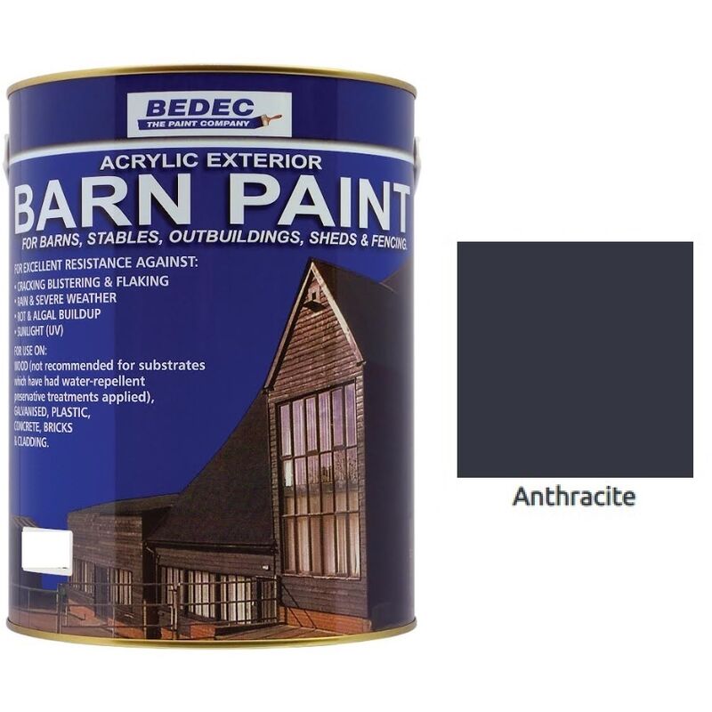 Barn Paint - Satin - Anthracite Grey (ral 7016) - 2.5L - Anthracite Grey (ral 7016) - Bedec