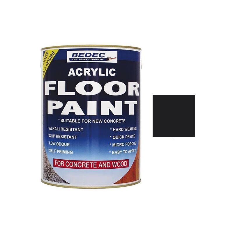 Acrylic Floor Paint - Black - 5 Litre - Bedec