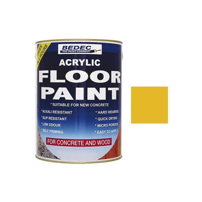 Acrylic Floor Paint - Yellow - 5 Litre - Bedec