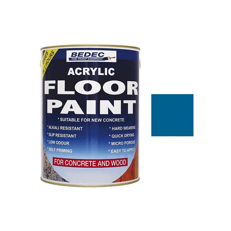 Bedec - Acrylic Floor Paint - Blue - 2.5 Litre - Blue