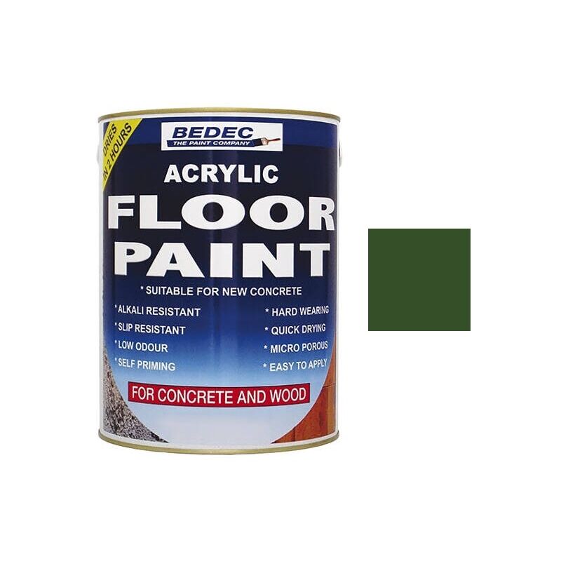 Bedec Acrylic Floor Paint - Dark Green - 5 Litre