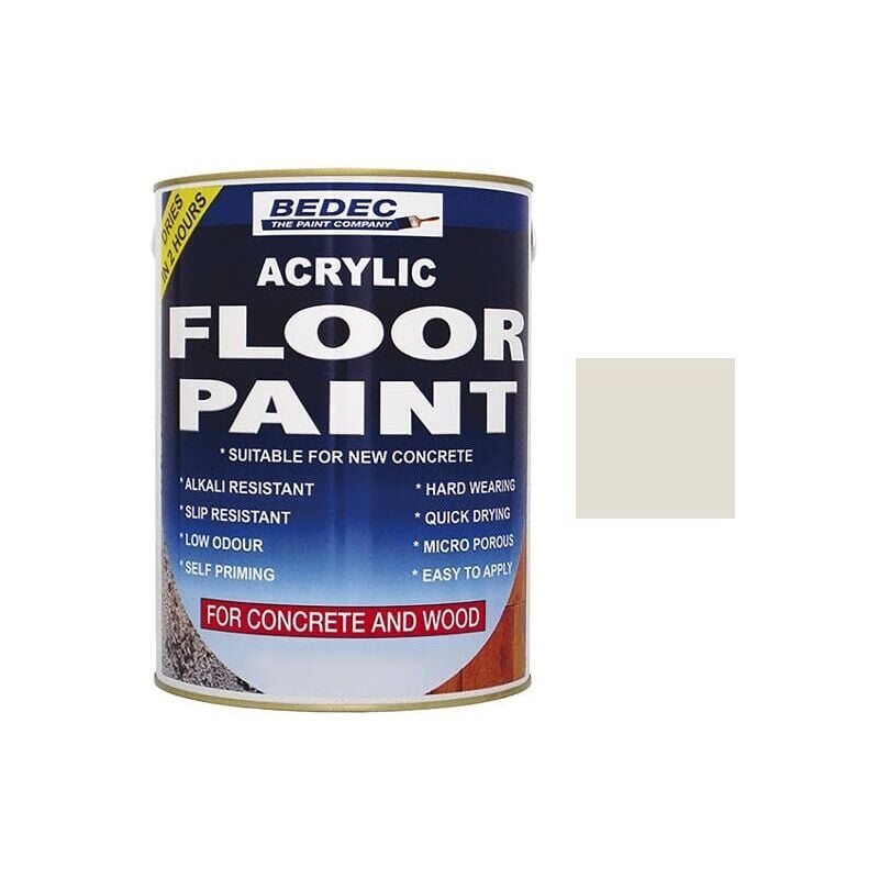 Acrylic Floor Paint - Light Grey - 2.5 Litre - Light Grey - Bedec