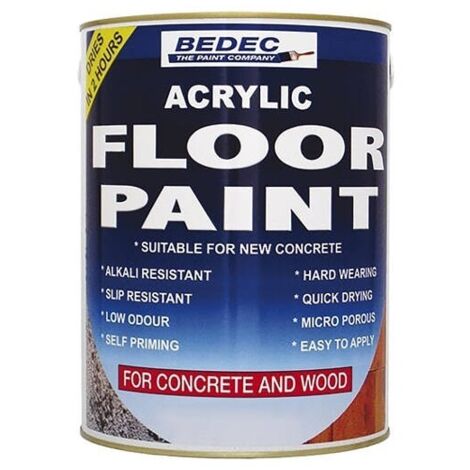Bedec Acrylic Floor Paint - White - 5 Litre