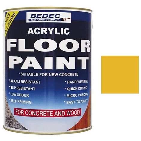 Bedec Acrylic Floor Paint - Yellow - 1 Litre