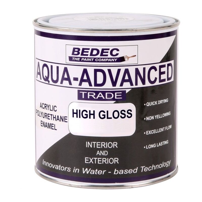 Aqua Advanced Paint Gloss - Brilliant White - 5 Litre - Brilliant White - Bedec