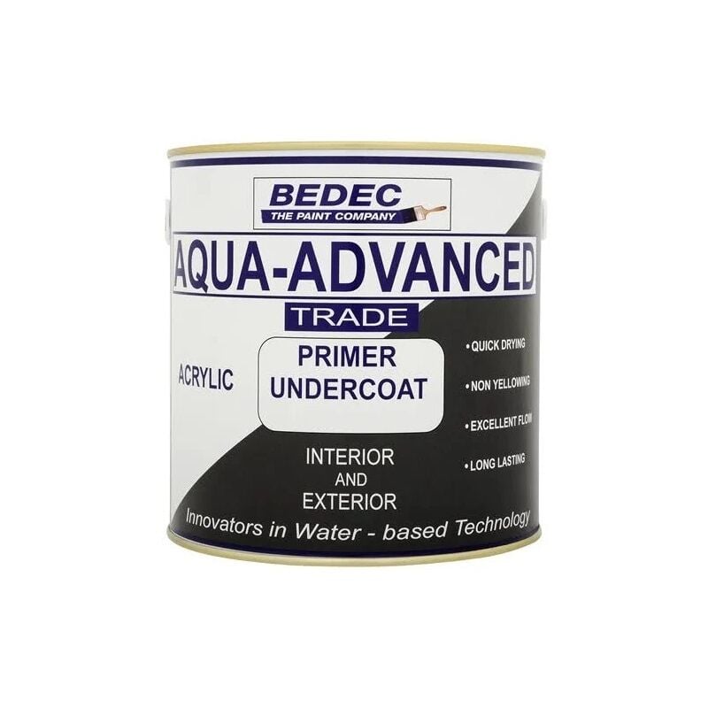 Aqua Advanced Paint Primer Undercoat - White - 2.5 Litre - Bedec