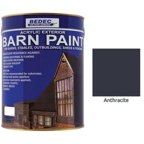 Bedec Barn Paint - Semi-Gloss - Anthracite Grey (RAL 7016) - 5L