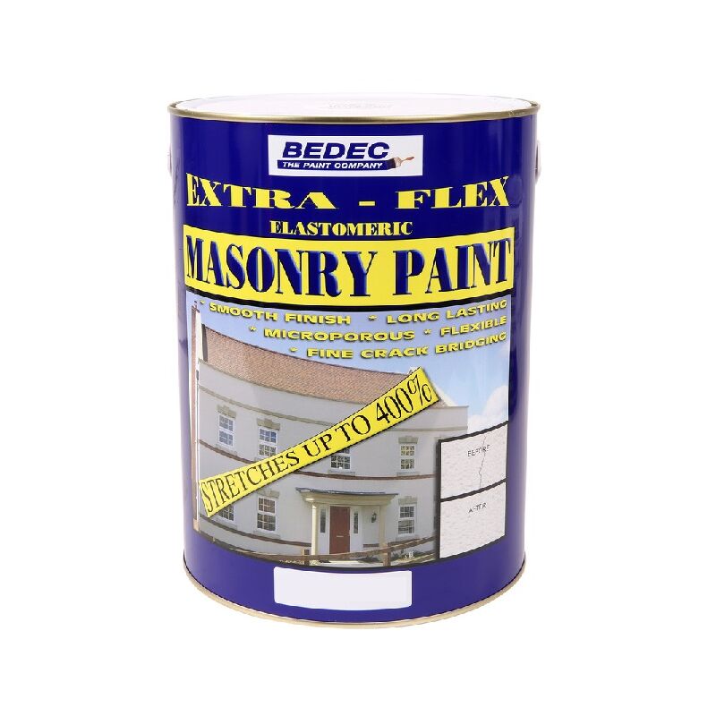 Extra Flex Masonry Paint - Brilliant White - 5 Litre - Bedec