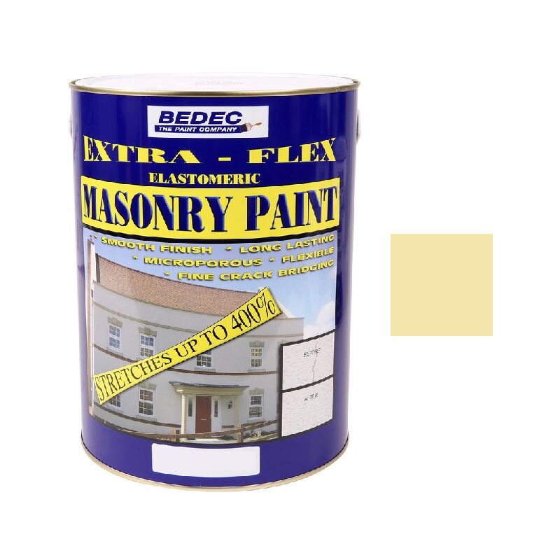 Extra Flex Masonry Paint - Cream - 5 Litre - Bedec