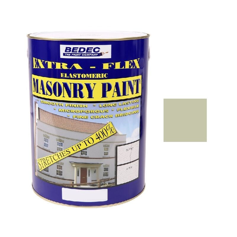 Bedec - Extra Flex Masonry Paint - French Grey - 5 Litre - French Grey