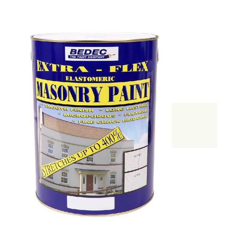 Extra Flex Masonry Paint - Old White - 5 Litre - Bedec