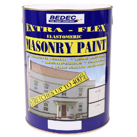 Bedec Extra Flex Masonry Paint - Brilliant White - 5 Litre