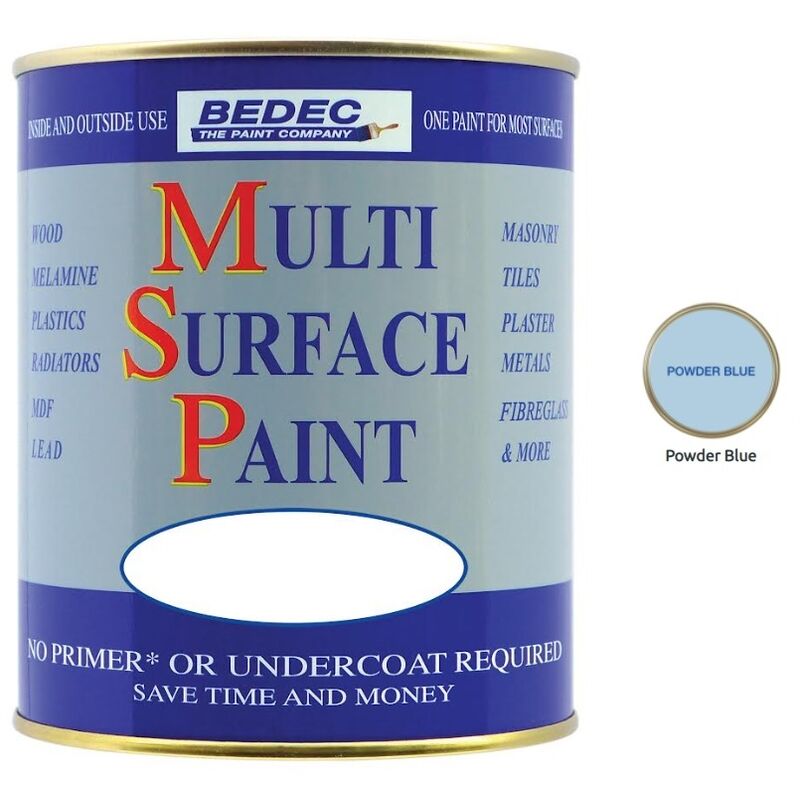 Bedec - Multi Surface Paint - Gloss - Powder Blue - 2.5L - Powder Blue