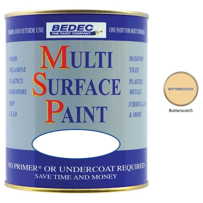 Multi Surface Paint - Gloss - Butterscotch - 750ml - Butterscotch - Bedec