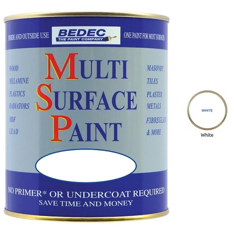 Bedec - Multi Surface Paint - Gloss - White - 250ml - White