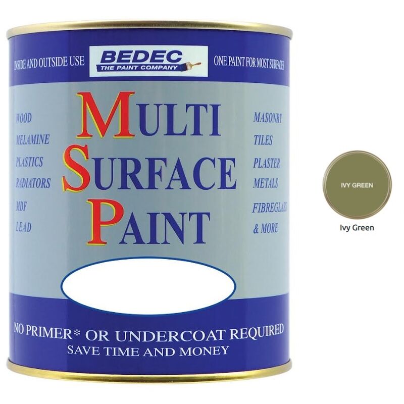 Multi Surface Paint - Gloss - Ivy Green - 750ml - Ivy Green - Bedec