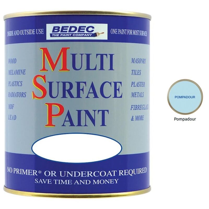 Multi Surface Paint - Gloss - Pompadour - 750ml - Pompadour - Bedec