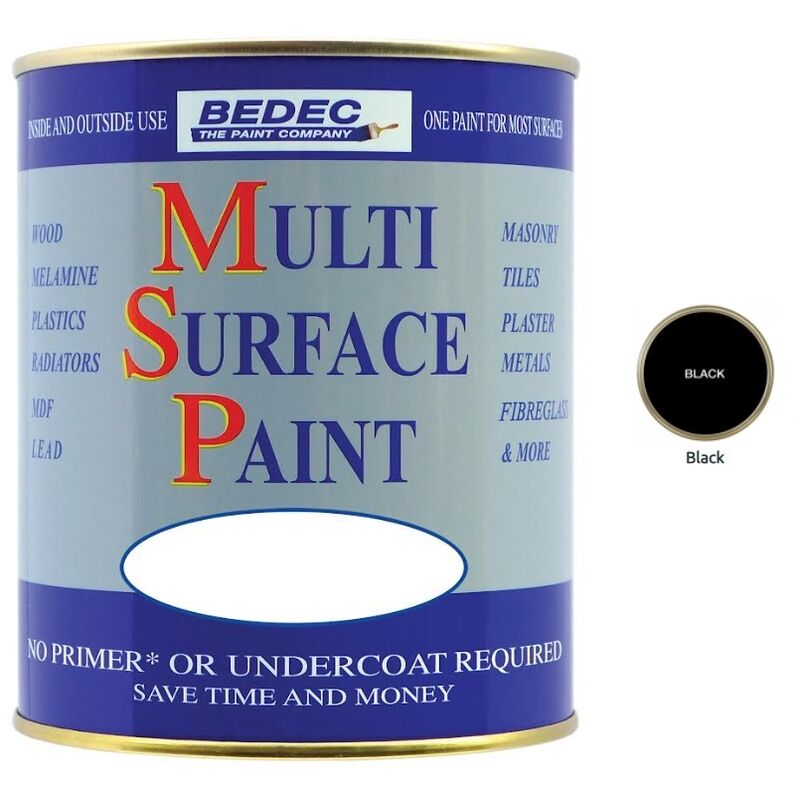 Bedec Multi Surface Paint - Gloss - Black - 250ml