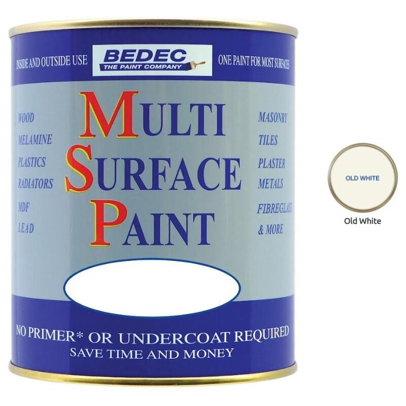 Bedec - Multi Surface Paint - Gloss - Old White - 2.5L - Old White