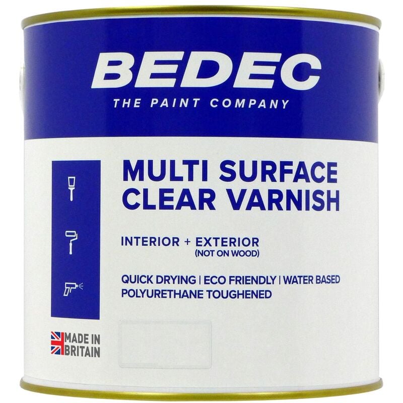 Multi Surface Clear Varnish - Satin - 1 Litre - Clear - Bedec