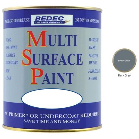 Bedec Multi Surface Paint - Matt - Dark Grey - 2.5L