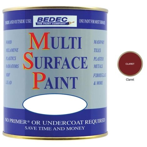Bedec Multi Surface Paint - Satin - Claret - 2.5L