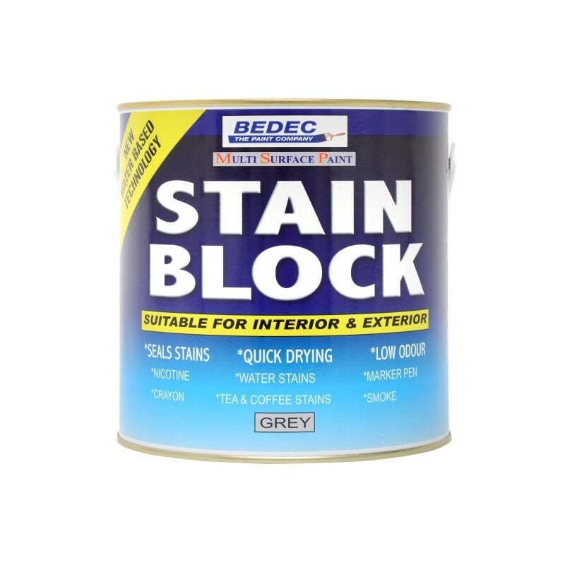 Bedec Stain Block Paint - Translucent Grey - 2.5 Litre