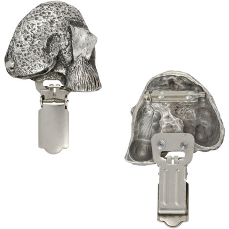 Bedlington Terrier, Rothbury Terrier - Broche avec clip, porte-dossard, cadeau pour exposition canine par Art-Dog