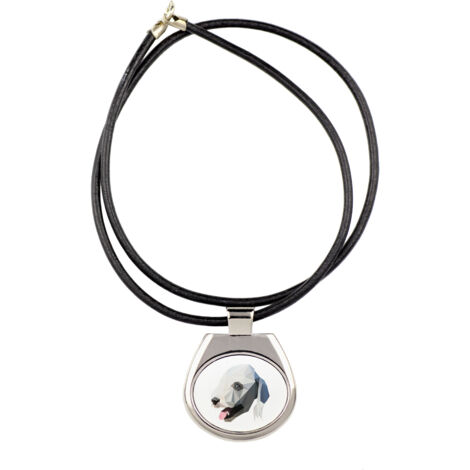 Bedlington Terrier, Rothbury Terrier: collar con foto e inscripción geométrica de Art-Dog
