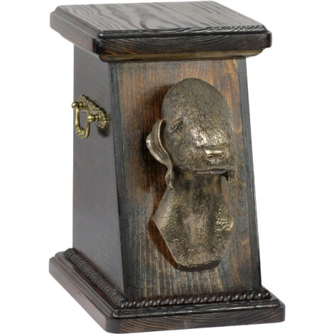 Bedlington Terrier, Rothbury Terrier - urna per ceneri di cane, urna elegante con statuetta, urna commemorativa con busto di cane di Art-Dog