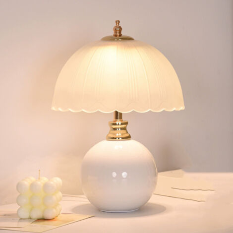 Bedroom Bedside Night Light, Ambient Table Lamp, White, USB-Powered, 3-Color Switching + Stepless Dimming