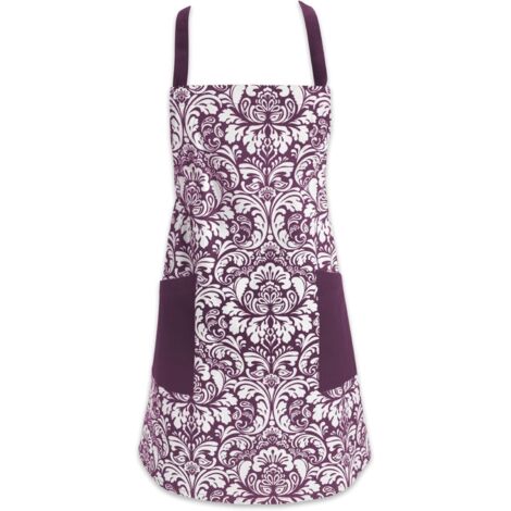 Bedruckte Baumwollschürze mit verstellbaren Bändern und Vordertasche zum Kochen und Backen, Unisex