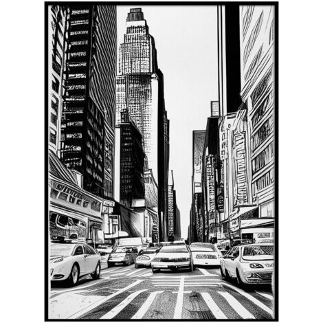 Bedruckte Leinwand Bianca 50x70cm - Schwarz-weißer wolkenkratzer