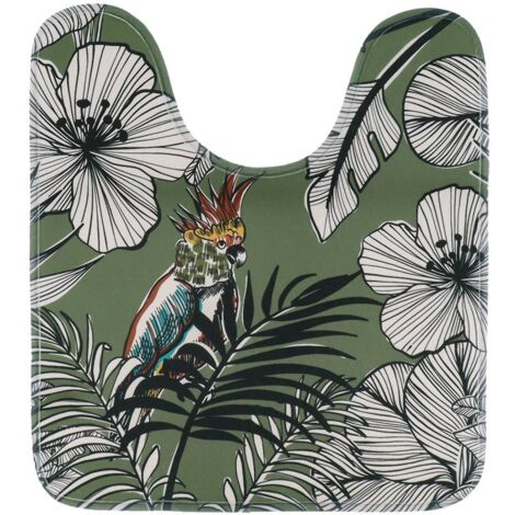 Bedruckte mikrofaser-wc-konturmatte 45x50 cm - jungle fever kaki - Tendance
