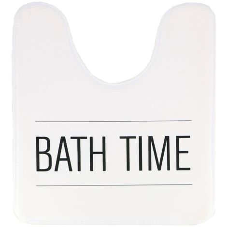 Bedruckte mikrofaser-wc-konturmatte 45x50cm - neo retro weiss - Tendance