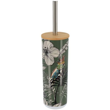 Bedruckte ps wc bürste mit bambusdeckel - jungle fever kaki - Tendance