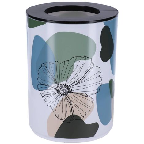 Bedruckter pp abfalleimer mit deckel 5l - flowers - Tendance