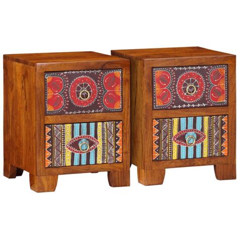 Bedside Cabinet 2 pcs 35x35x45 cm Solid Wood Acacia vidaXL