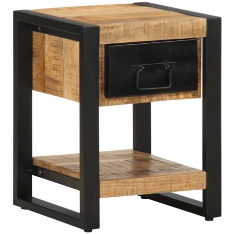 Bedside Cabinet 35x34x45 cm Solid Rough Wood Mango vidaXL