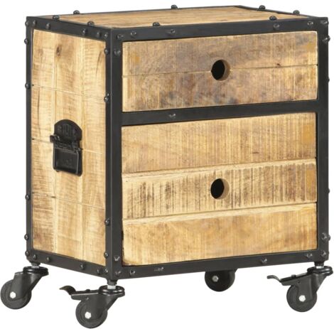 Bedside Cabinet 40x30x50 cm Rough Mango Wood vidaXL
