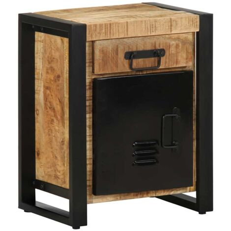 Bedside Cabinet 40x30x50 cm Solid Rough Wood Mango vidaXL