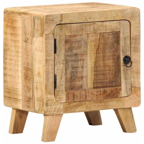 Bedside Cabinet 40x32x46 cm Solid Wood Rough Mango vidaXL