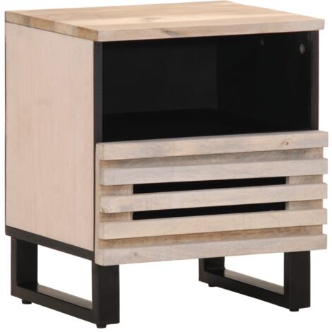 Bedside Cabinet 40x33x46 cm Solid Wood Bleached Mango vidaXL