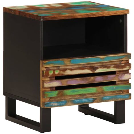 Bedside Cabinet 40x33x46 cm Solid Wood Reclaimed vidaXL