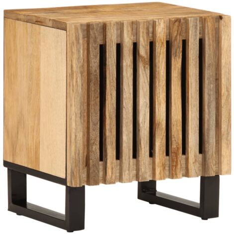 Bedside Cabinet 40x34x46 cm Solid Wood Rough Mango vidaXL