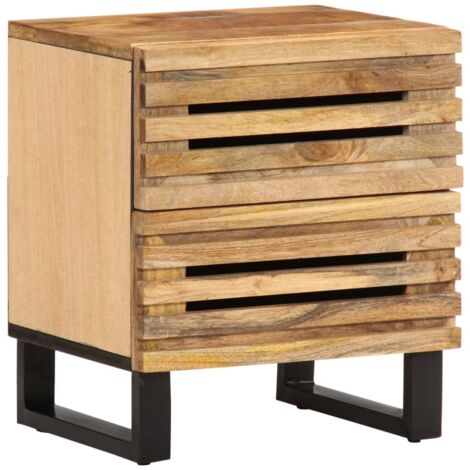Bedside Cabinet 40x34x46 cm Solid Wood Rough Mango vidaXL