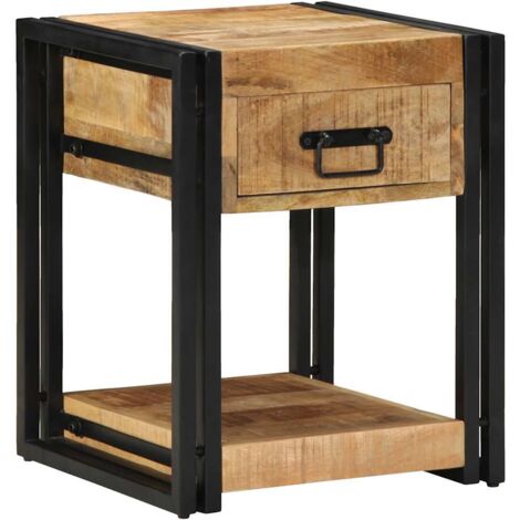 Bedside Cabinet 40x40x50 cm Solid Rough Wood Mango vidaXL