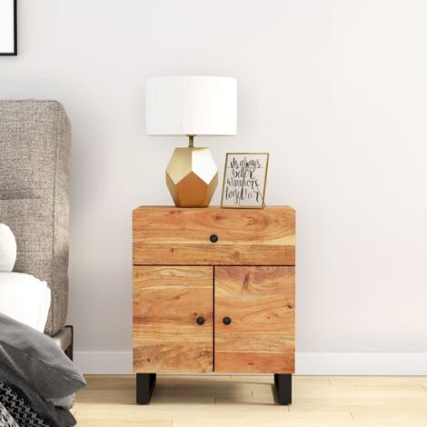 Bedside Cabinet 50x33x60 cm Solid Wood Acacia&Engineered Wood vidaXL
